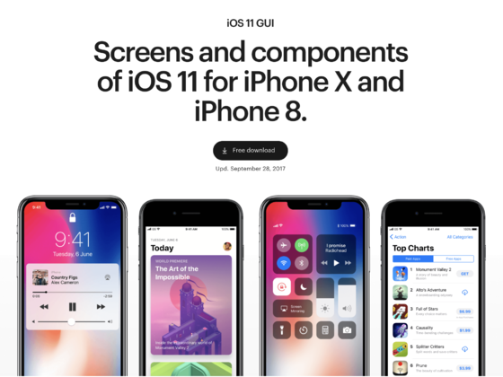 Screens and components of iOS 11 for iPhone X and iPhone 8.－uikit.me
